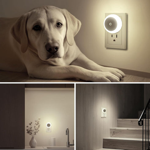6 Pack KINUR Night Light, LED Night Lights Plug into wall with Dusk to Dawn sensors, Plug in Night Lights for Kids