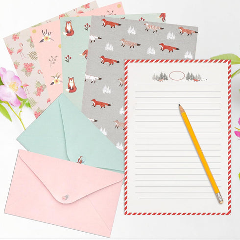 54 Set Envelopes,36 Paper+18 KSIWRE PCS Stationery with Writing Envelopes,Cute Lined Stationery Paper for Writing