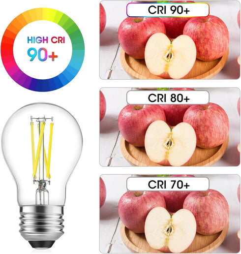 Gozelux A15 Bulbs, Bulbs, Dimmable, E26 6W (60W 5000K 700LM, 6 Pack LED Vintage Edison Clear Glass, Medium Base