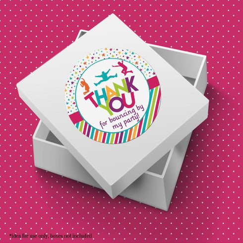 Jump and Bounce Birthday Party Thank You Sticker Labels - 40 2" Circle Stickers by AmandaCreation