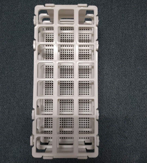 3 Packs Plastic Test Tube Rack, 24 Holes Lab Holder for 25mm Test Tubes, White, Detachable