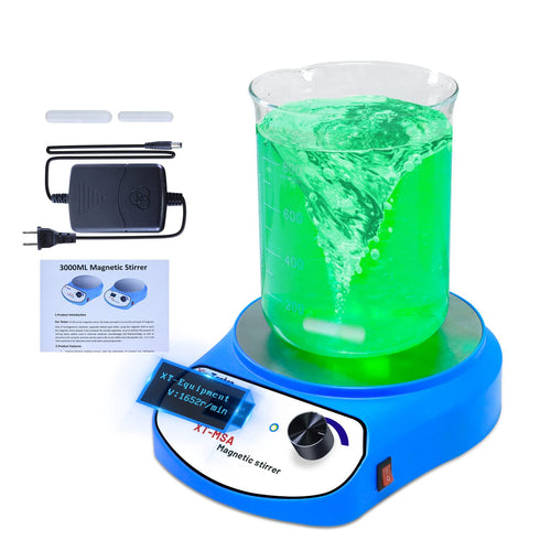 3000ml LED Digital Magnetic Stirrer, Stainless Steel Magnetic Mixer with Stir Bar for Sauces, Yeast Starters, Paint,