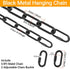 6 2 66 LOUSACE Feet Industrial Black Light Fixture Chain, Adjustable Metal Pendant Chandelier Hanging Chain Extension