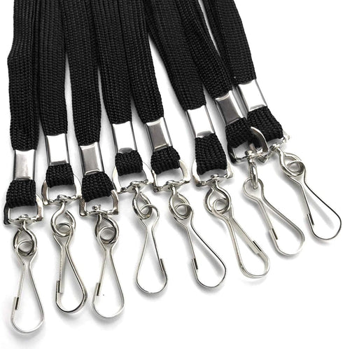 Beebel Breakaway Lanyards, Black Neck Straps with Swivel J Hook for Badge ID Card Holder