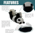 Panda Style Desktop Tape Dispenser with Steel Teeth Cutter, Velveted Cloth Bottom Tape Holder for Office Home