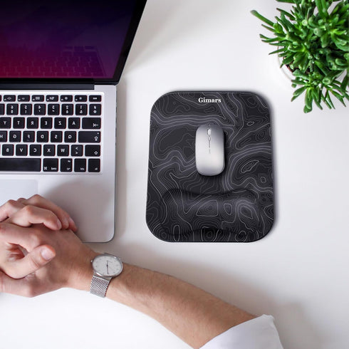 Gimars Large Smooth Superfine Fibre Memory Foam Ergonomic Mouse Pad with Nonslip Base, Free Coaster Included -