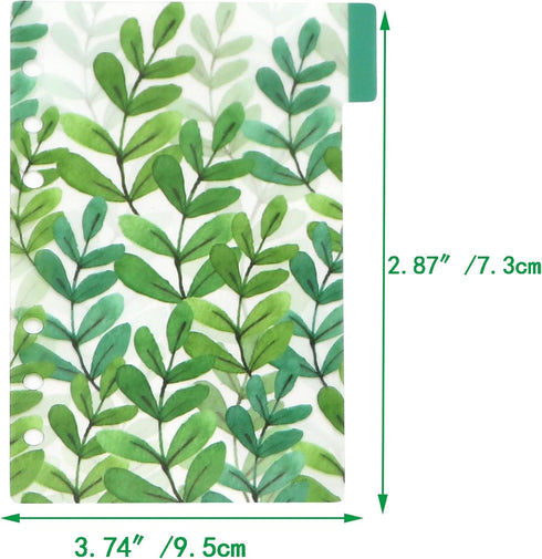 Plastic Binder Index Dividers, 6-Tab, Assorted Designs for Standard A6 Size 6-Ring Planners