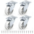 Huvanta 3-Inch PU Swivel Casters Set of 4, Heavy Duty Plate Wheels with