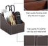 TV Remote Control Organizer/Caddy with 3 Compartments, PU Leather Remote Holder for Bedside Table, Desk Organizers