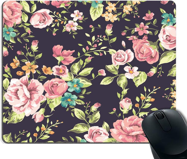 Smooffly Custom Red Rose Flower Mouse Pad - 9.5 X 7.9 Inch Floral Print