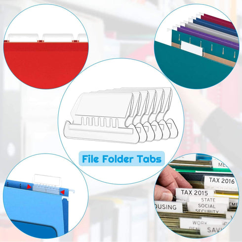 File Folder Tabs, Paxcoo 50 Sets Hanging File Folder Labels and Inserts