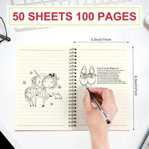 Yahenda 18 Pcs Spiral Notebook College Ruled A5 Journals 8.3 x 5.5 Inch Thick Paper Notebooks for Office School (Mixed
