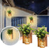 ECTY (2 Pack) Rustic Wall Sconces, Mason Jar Sconces, Farmhouse Home Decor, LED Fairy Lights, Green Fake Plant
