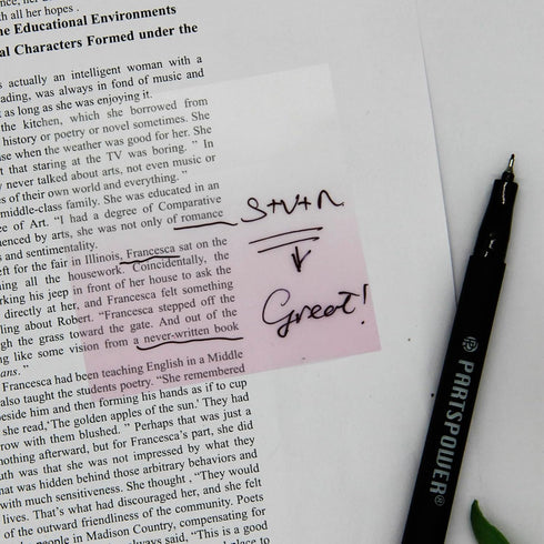 Gradient Transparent Sticky Notes, 8x8 cm See Through for Annotating, 50 Sheets/Pad, 4 Pads