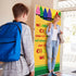 HunnmingRe Composition Notebook Crayon Classroom Decor First Day of School Door Cover Welcome Crayon Banner Composition