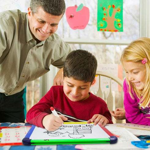 VIZ-PRO Children Board/Writing Whiteboard - Dry Erase Board with Colored Frame - 12" X 8"