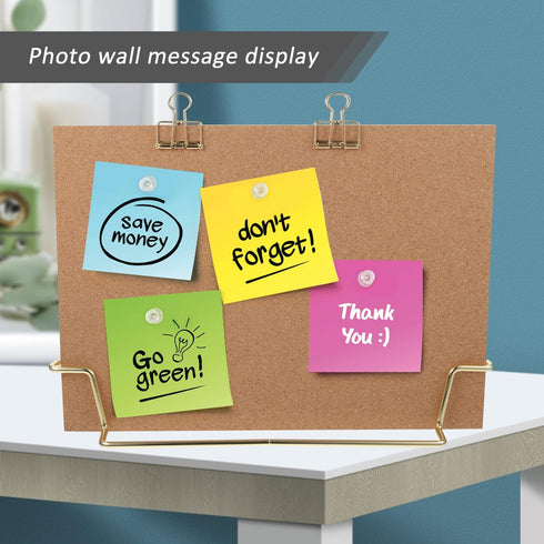 TOYANDONA Cork Board Bulletin Board with Metal Stand, Wooden Pin Notice Message Board for Home Office Desktop Memo