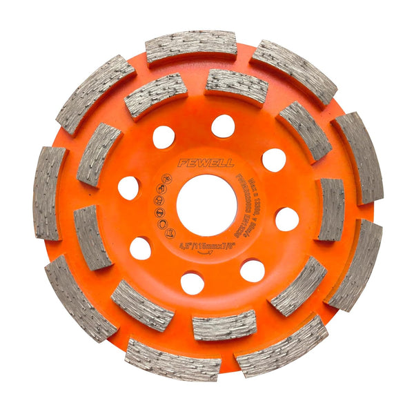 FEWELL 4 1/2” Concrete Grinding Wheel, Double Row Diamond Cup Wheel with 7/8” Arbor