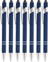 Rainbow Rubberized Soft Touch Ballpoint Pen with Stylus Tip, Box of 7 (DARK BLUE)