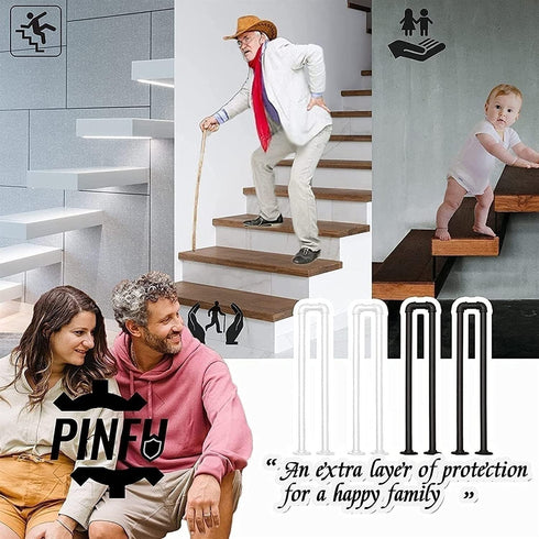 Pipi Zhu Deck Railing - Handrails for Outdoor Steps - Metal Stair Railing, U-Shaped LOFT Anti-Skid Support Rod