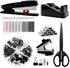 UPIHO Black Desk Accessories, Stapler and Tape Dispenser Set with Large Stapler, Remover, Clips, Scissors