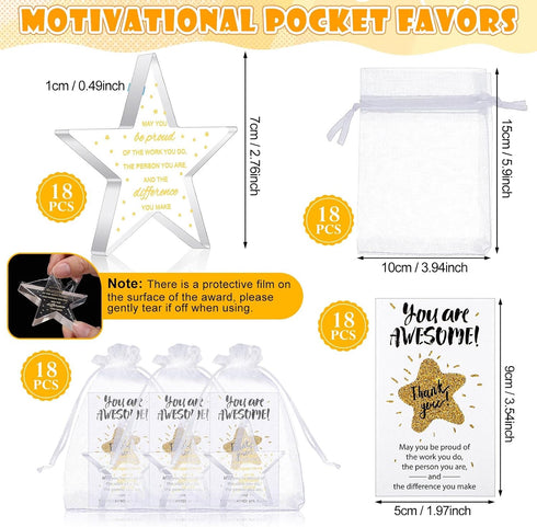 Colingmill 54 18 18 Pcs Arylic Appreciation Awards Employee Thank You Gifts Include Star Arylic Appreciation Trophy