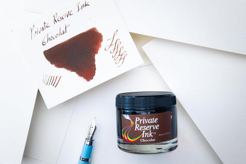 60ml Private Reserve Ink Chocolat Premium Fountain Pen Ink Bottle | Warm Brown with Fast-Drying Formula | Archival