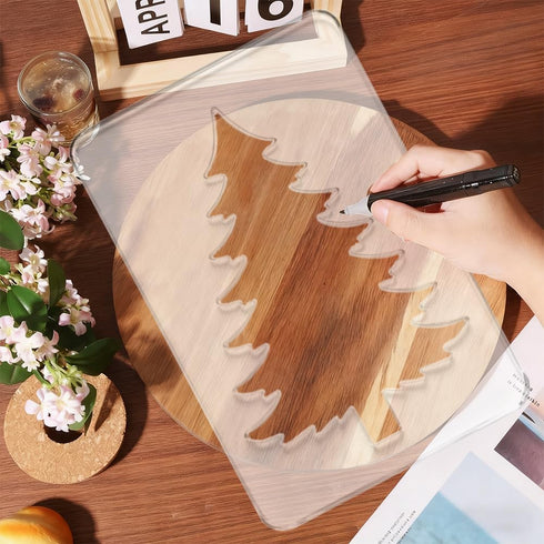7.87x 11.81 inch Tree Pattern Router Template Acrylic Router Template for Woodworking Drawing Inlay Templates for Wood