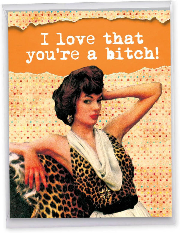 NobleWorks - 1 Jumbo Funny Birthday Card (8.5 x 11 Inch), Cartoon Joke, Humor Bday Card with Envelope