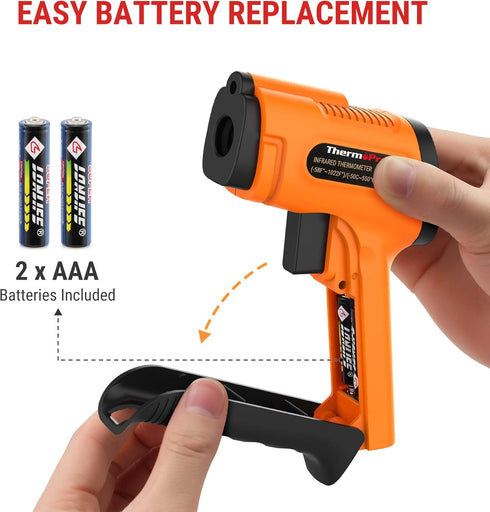 ThermoPro TP30 Infrared Thermometer Gun, Laser Temperature Gun for Cooking, HVAC, Adjustable Emissivity