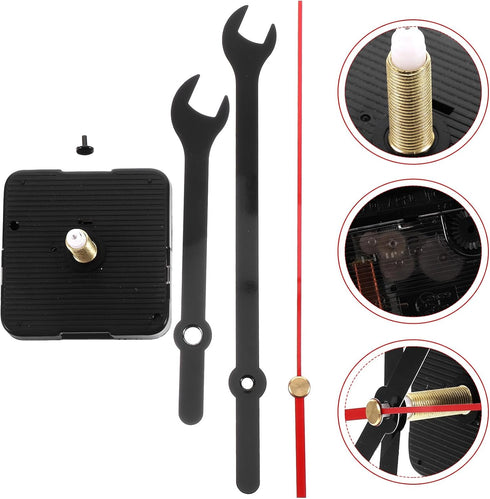Wall Clock Mechanism Replacement Kit - Creative Wrench Shaped Clock Hands and Motor, Battery Operated DIY Clock Parts