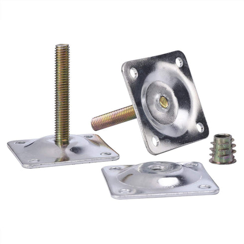 4PCS Leg Mounting Plates with Screws for Sofa, Couches, Tables, Furniture Legs Brackets Hardware Attachment