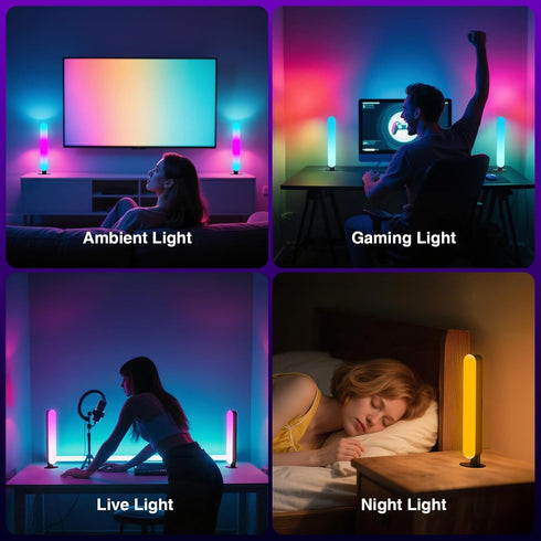 MICTUL 15 LED Light Bar, Music Sync RGB Light Bar, USB Ambient Lamp, Color Changing Gaming TV Backlight with Remote