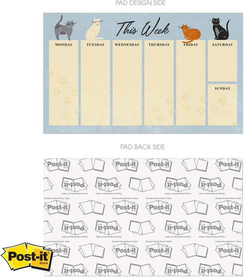 Cat Lover Sticky Note Ensemble Set - Kitten Themed Repositionable Notepad Desk Set with 5 Adorable Designs