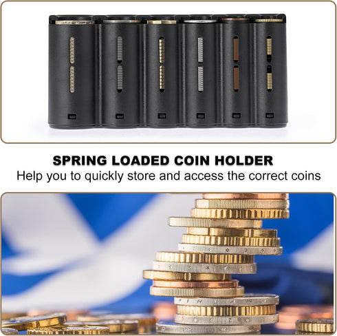 BSTKEY Pack US Coin Holder Coin Dispenser, Fanny with Banknote Waiters Purse Coin Sorter Coin Organizer, Black Coin