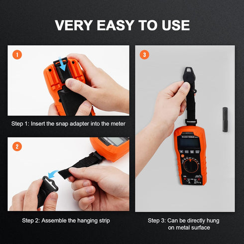 Magnetic Multimeter Hanger Strap for Klein Tool Meters MM400, MM300, CL600, CL700, CL800, CL900