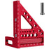 Versatile Carpenter Square Scribing Ruler, 3D Multi-Angle Measuring Tool with Angle Pin for Woodworking