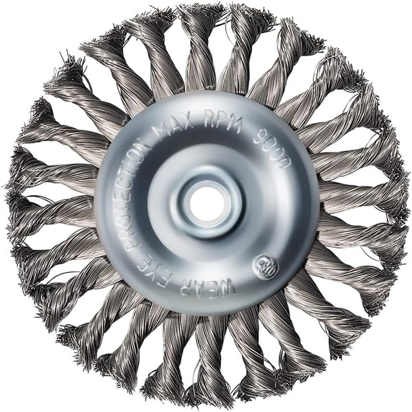 Mercer Industries 184010 - 6" x 1/2" x 1/2", 5/8" Knot Wire Wheel, .014 Carbon Steel