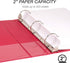 Samsill Economy 3 Ring Presentation View Binder, 2 Inch Round Ring, Holds 425 Sheets, Red