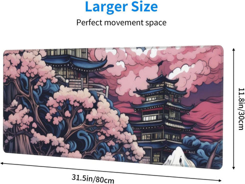 Beautiful Pink Clouds Art Gaming Mouse Pad XL, Large Non Slip Rubber Mousepad, Stitched Edges Mouse Pads, Long Extended Mouse Pad,31.5'' X 11.8'' by Wallacely