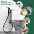 Matte Black Handheld Bidet Sprayer for Toilet, Solid Brass T-Valve & Stainless Steel Hose, Adjustable Pressure Cloth