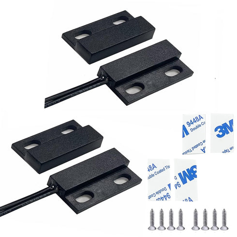 Wired Magnetic Reed Switch, Door Window Contact Sensor, Normally Open NO Alarm Reed Switch (2-Pack)