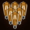 4W LED Dimmable Edison Light Bulbs, ST58 Amber Glass, 2700K Warm White, E26 Base Pack of 6