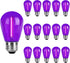 S14 Purple Replacement Light Bulbs 1W LED, Shatterproof Waterproof Decorative Filament Bulbs, E26 Base, 15 Pack