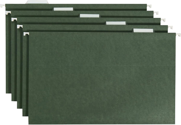 Smead 64155 Hanging File Folders, 1/5 Tab, Legal Green, 25/Box