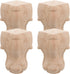 HOMSFOU 4pcs Solid Wood Furniture Legs for Cabinet Sofa Table, Carved Wood