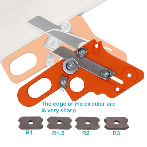 YUENTOEN Edge Banding Trimmer, Veneer Edge Cutter Tool with 10Pcs Blade and 4Pcs Circular Edge Scraper for Woodworking