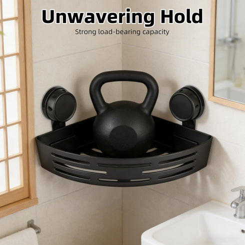 Generic 2026 Triangle Suction Cup Corner Shower Shelf, New No Drill Bathroom Corner Shelf, Heavy-Duty Strong Hold