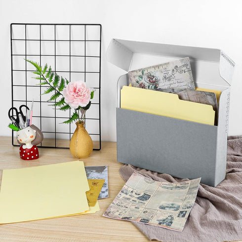 Lineco Archival Document Storage Box with Metal Edge, Acid-Free Gray Boxboard, Organize and Store Files, Prints,