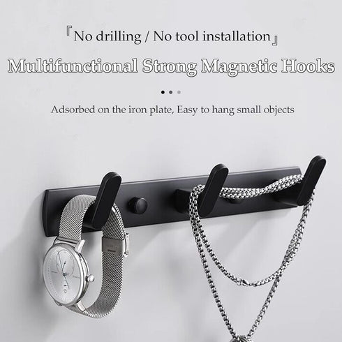 ULIBERMAGNET Heavy Duty Magnetic Coat Hooks, Strong Rubber Magnetic Rack for Refrigerator, Metal Cabinet, Door